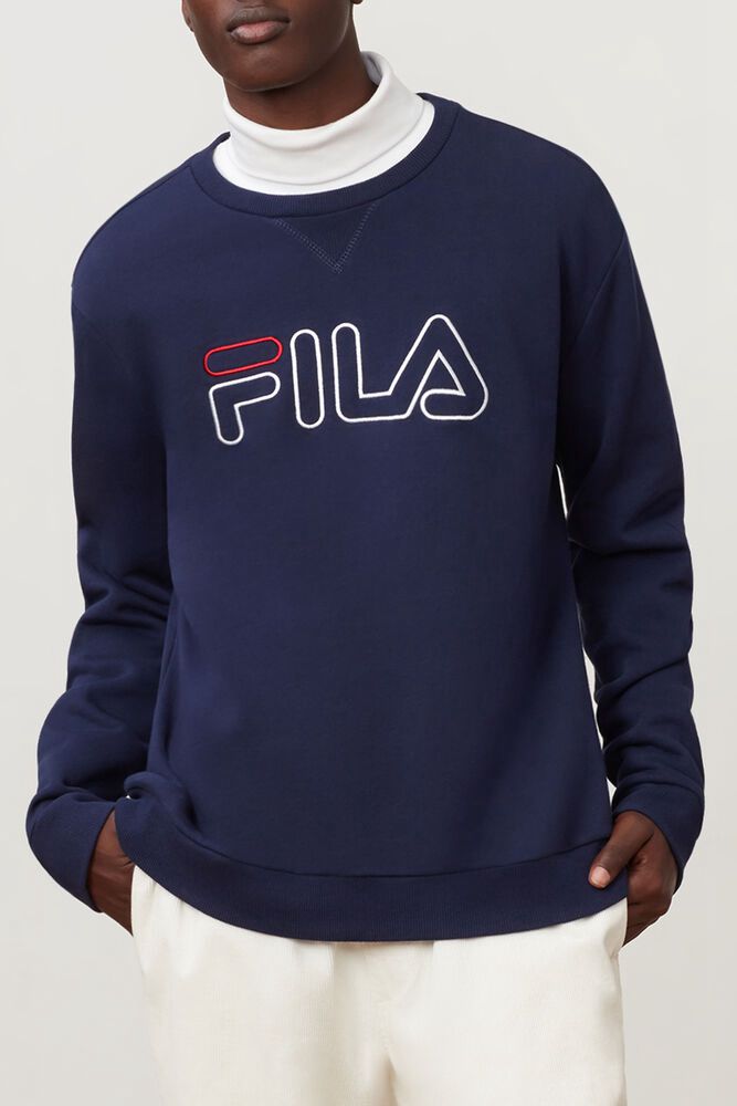 Fila Sweatshirt Mens Navy Basil - Ireland 08564-PSEG